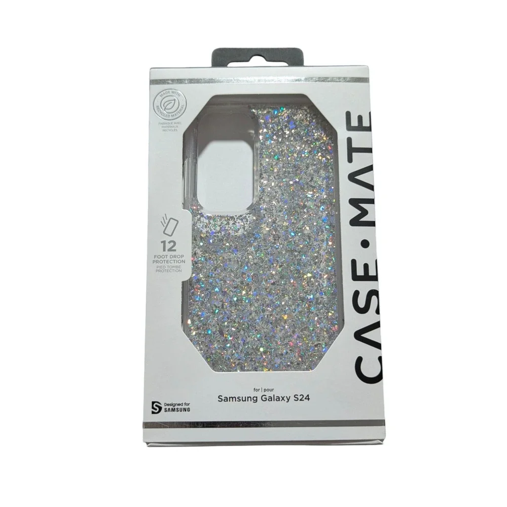 E8. Case-Mate Twinkle Disco Case for Samsung Galaxy S24 - Silver‎ Glitter